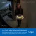 Nighttime view from TP-Link Tapo D210 Smart Door Bell showing person at doorway with cake using full-color night vision.