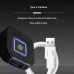 Close-up view of SmartX SX-CL02 Drawer Lock showing fingerprint sensor with Type-C interface and USB cable for emergency power.