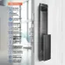 Front view of SmartX SX-I1Pro Door Lock showing sleek black design with keypad, sensor area, and digital interface.