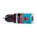 Close-up of TOTAL TIDLI20558 Drill Machine highlighting torque ring, chuck, and red directional switch on teal casing.