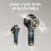 Cutaway view of the Anker Soundcore P41i earbuds highlighting their internal components and six-mic system for AI-powered clear calls.
