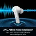 Side view of Asus ROG Cetra True Wireless SpeedNova Gaming Earbuds with ANC soundwave graphic on dark blue background.