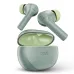 Teal and light green boAt Airdopes Supreme 413 earbuds and open charging case, floating on a white background.