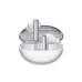 Flowbuds N55 white wireless earbuds with metallic stems and silicone tips inside case