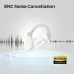 Monster Open Touch Pro 100 earbud shown in white highlighting ENC noise cancellation with surrounding soundwave graphics.