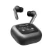 Monster TH300 earbuds shown above their charging case from a front angle highlighting the sleek design.
