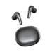 Top view of the QCY MeloBuds N20 ANC Earbuds showing black earbuds placed above a closed compact charging case.