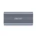 OSCOO LT3 NVMe M.2 SSD Enclosure, silver aluminum casing with horizontal grooves and OSCOO logo, front view.