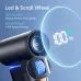 Close‑up view of the Jisulife Ultra2 Mini Handheld Fan showing LED display and scroll wheel control for speed adjustment.
