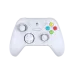 A top-down view of the white Fantech WGP13X Shooter III wireless controller with an asymmetrical layout and colored buttons.