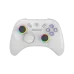 A top-down view of the white Fantech WGP15V2 Eos Pro II controller with RGB light rings around the analog sticks.