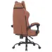 A back angled view of the brown leather Fantech GC193 gaming chair, showing the backrest shape and Fantech logo.