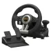A black and silver PXN V3 PRO racing wheel and pedal set, including a shifter, on a white background.