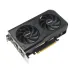 Angled view of ASUS Dual GeForce RTX 5050 8GB GDDR6 OC Edition Graphics Card with output ports and fan layout.