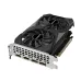 Gigabyte graphics card with dual fans, metal backplate, and multiple HDMI and DisplayPort outputs