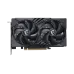 Front view of MSI GeForce RTX 5050 8G GAMING OC GPU with dual cooling fans, dragon logo, and sleek black shroud design.