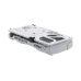 Angled view of MSI GeForce RTX 5060 Ti 8G VENTUS 2X OC WHITE PLUS GPU showing metal backplate, heatsink, and bold branding.