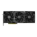 Top-down view of PNY GeForce RTX 5090 32GB OC Graphics Card showing triple PNY-branded fans and PCIe connector.