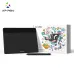 Angled view of the XP-PEN Deco Fun S digital drawing tablet, highlighting the sleek matte black active area marked with four corner guides for precision.