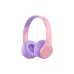 A small, pink and purple Havit H626BT on-ear wireless headphone set.