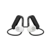 Front view of black and white Sony WI-OE610 Wireless Headphones, featuring large white speaker housing and black over-the-ear stabilization hooks.