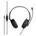 Front view of the Verbatim Noise Cancelling 3.5mm Headset with Boom Mic showing both earcups, inline controls, and the attached audio cable.