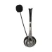 Angled view of the Verbatim Noise Cancelling Headset with Boom Mic showing its extended microphone and single‑earcup design.