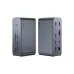 Front and side view of the Baseus Union Joy Pro 17‑Port 4 Screen Docking Station showing multiple ports and its vertical design.