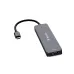 Side-angled view of a sleek gray Verbatim Essentials USB-C multiport hub.