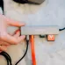 Bottom view of a sleek gray Verbatim Essentials USB-C multiport hub.