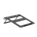 Low‑angle view of the WiWU A821CH Laptop Stand with 8‑in‑1 Type‑C Hub showing its foldable aluminum structure without a laptop.