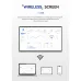 Wireless projection view of Lumevax Pro Interactive Flat Panel displaying charts mirrored from laptop, tablet, and phone.