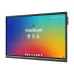 Front view of ViewSonic ViewBoard IFP8651 IFP displaying colorful gradient screen with app icons and date-time interface.