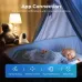 Nursery view of IMILAB C21 WiFi Camera beside crib showing app-connected baby monitor features like sleep mode and alerts.