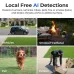 Detection grid view of IMILAB EC6 Pro WiFi Camera showing AI alerts for person, pet, vehicle, and smoke/fire.