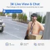 Doorstep view of IMILAB EC6 WiFi Camera showing 3K live feed and two-way audio used to speak with delivery person.