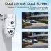 Front view of Lenovo X6T-U WiFi Camera dual-lens system showing fixed and PTZ feeds for driveway monitoring.