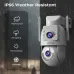 Side view of Lenovo X6T-U WiFi Camera in rain, emphasizing IP66 weather resistance and outdoor durability.