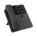 A sleek, dark gray Fanvil V62 Pro IP phone with a large screen displaying the time, contact names, and soft key labels.