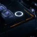 Corner view of 8BitDo Retro 87 Keyboard highlighting FN and PLK keys with glowing circular button and orange accents.