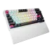 Asus ROG Azoth X mechanical gaming keyboard with RGB backlit keys, white frame, and detachable wrist rest.
