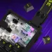 Close-up of Furycube M68HE Keyboard with exposed switches in multiple colors, floating keycaps, and branded strap attached.