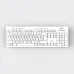 Front top view of the PC Power 602 Wired Keyboard with Bangla showing its white layout and full-size key arrangement.