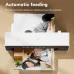 Front view of Deli ET100 Laminating Machine laminating a photo, showcasing automatic feeding and smooth output.