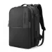 Arctic Hunter B00382 black backpack angled front view with sleek hard shell, multiple compartments, and zipper closure