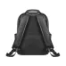 Back view of the black leather Wiwu Osun backpack, showing the mesh padding, shoulder straps, and carry handle.