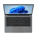 Top view of Acer laptop with Windows 11 desktop, standard keyboard, centered touchpad, and slim build