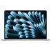 MacBook Air 15 M4 with abstract blue wallpaper on screen, showcasing thin bezel and modern display design.