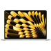 MacBook Air 15 M4 with abstract yellow wallpaper on screen, showcasing thin bezel and modern display design.