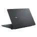Rear-side view of partially open Asus ExpertBook B1 B1403CVA Laptop showing matte black lid and visible side ports.